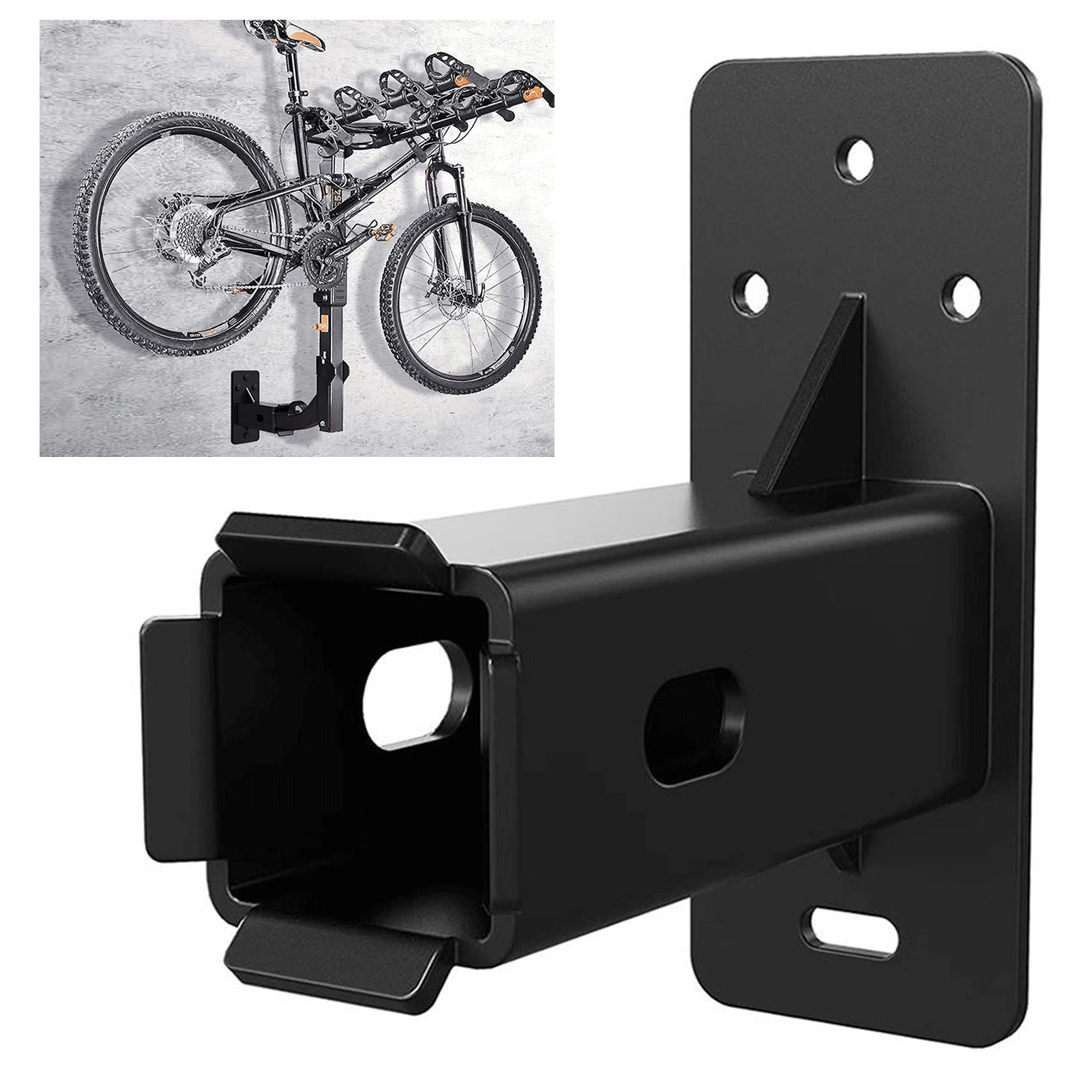 Lifetechs Bike Wall Mounting Bracket Great Load Bearing Heavy Duty Bike Rack Hitch Cargo Carrier 300 Lbs Garage 2-inch Receivers Bicycle Wall Organizer Holder with Screws